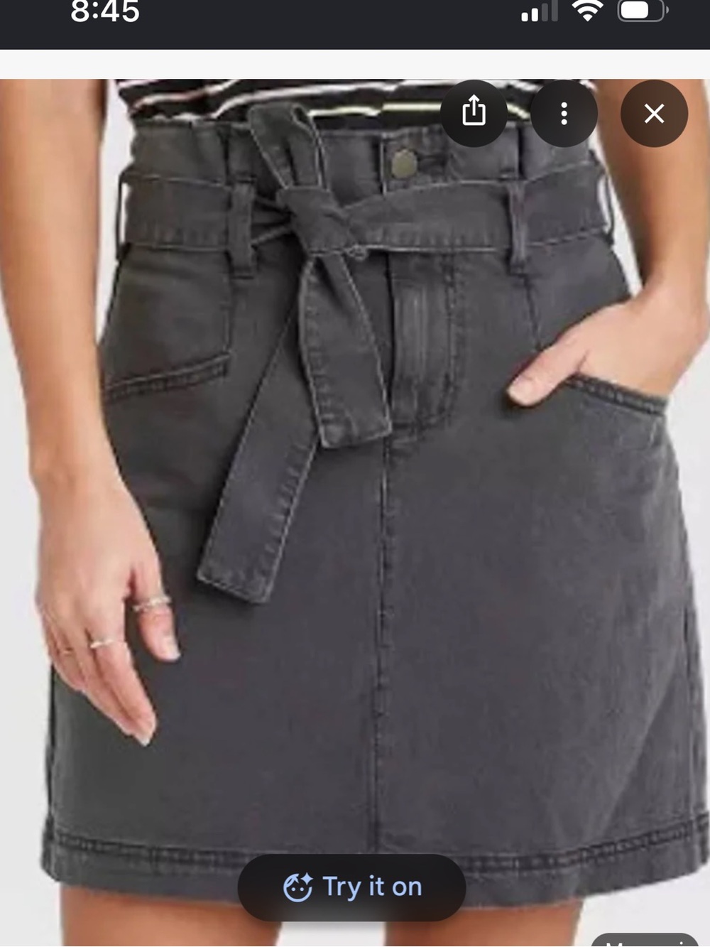 🖤UNIVERSAL THREAD HIGH RISE PAPER BAG STYLE SKIRT-REMOVABLE BELT-BLACK-12🖤